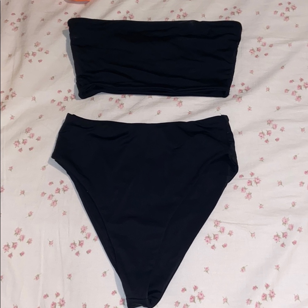 Black Strapless 2 pc bikini